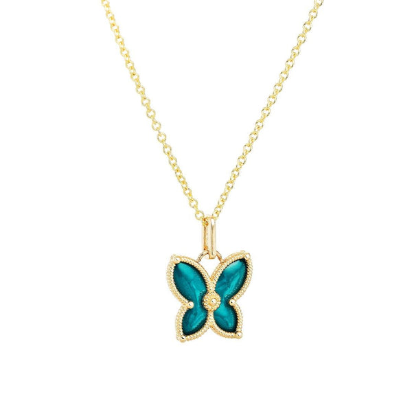 14K Yellow Gold Butterfly Pendant or Necklace