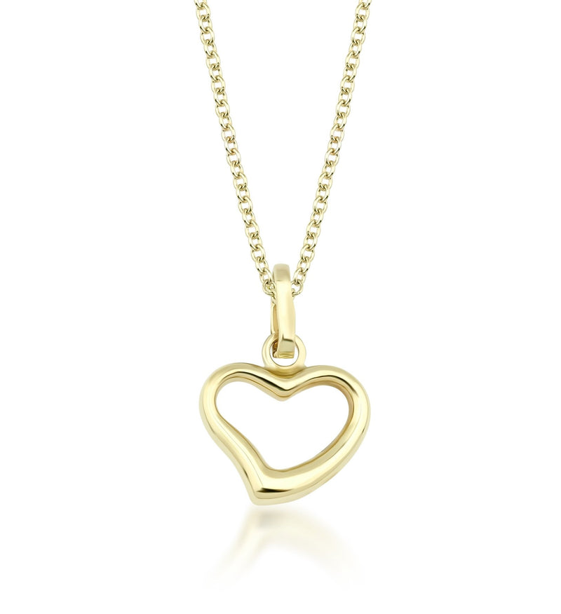 18k Yellow Gold 1.75 CTW Diamond Chunky Heart Pendant Necklace - Sindur  Style