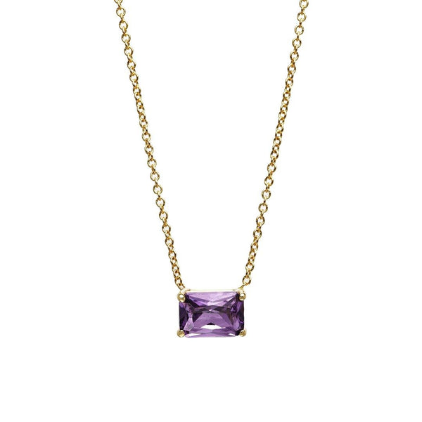 14K Yellow Gold Emerald Cut Amethyst Necklace – Long's Jewelers