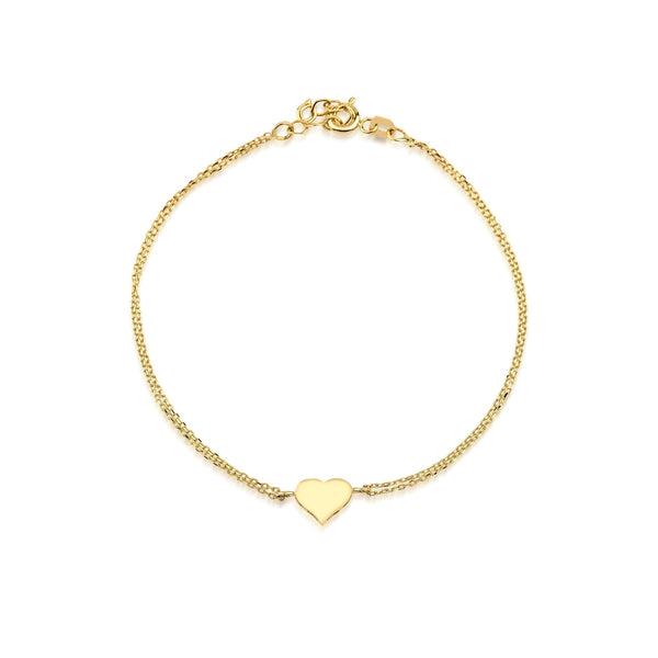 14K Yellow Gold Heart Bracelet