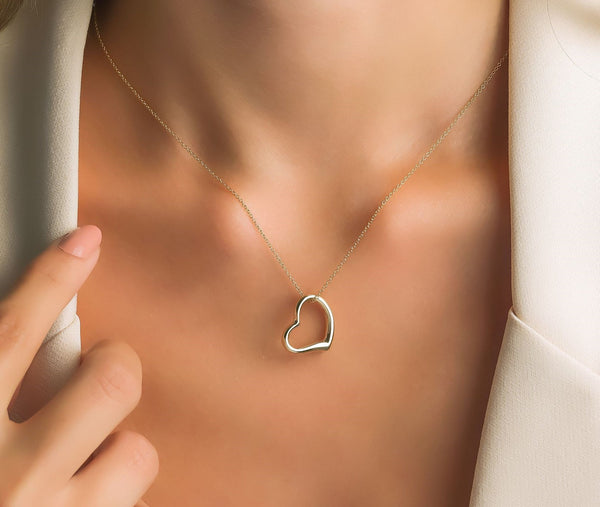 14K Yellow Gold Heart Necklace