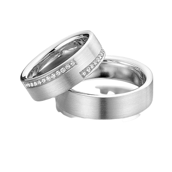 14K Yellow Gold His and Hers Diamond Wedding Rings