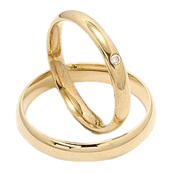 14K Yellow Gold His and Hers Wedding Rings