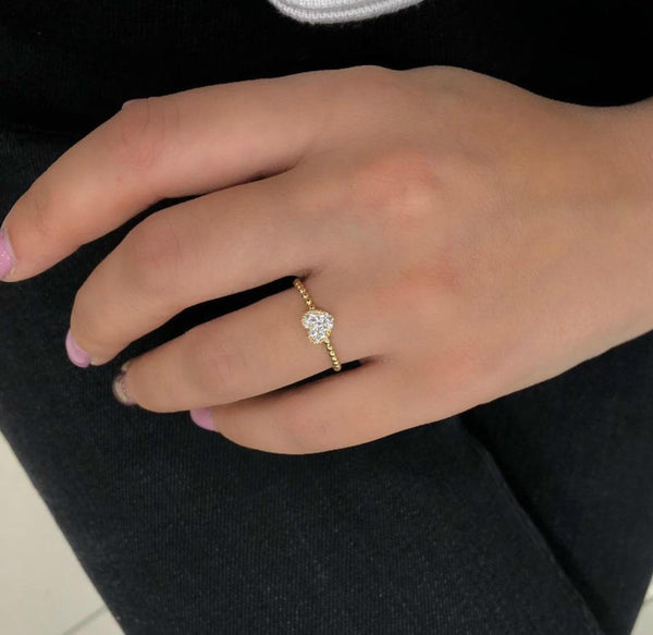 14K Yellow Gold Minimalist Heart Ring
