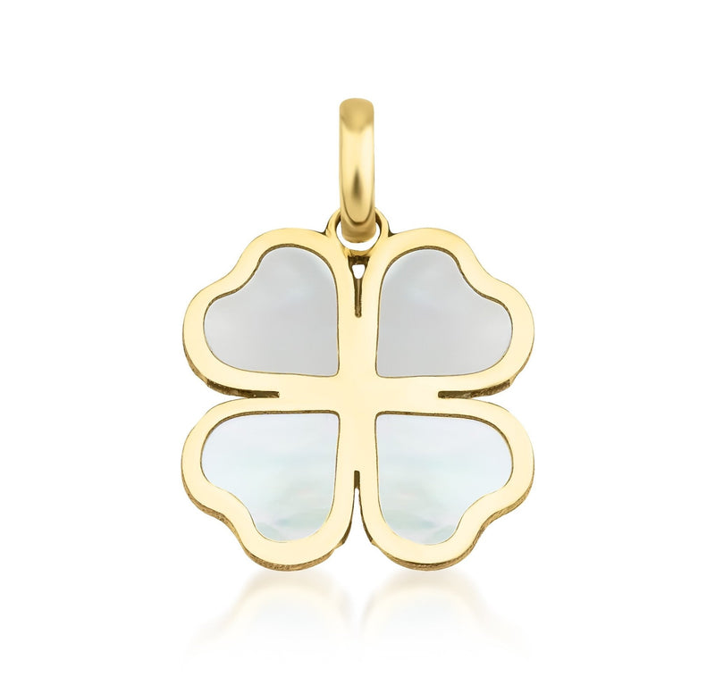 18K Gold Pendant with Medium Four-leaf Clover