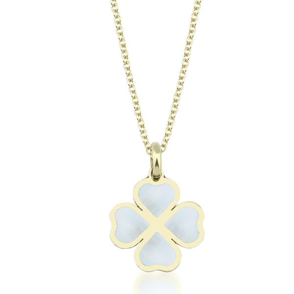 Small four leaf clover good luck enamel necklace - Inspirit Designs