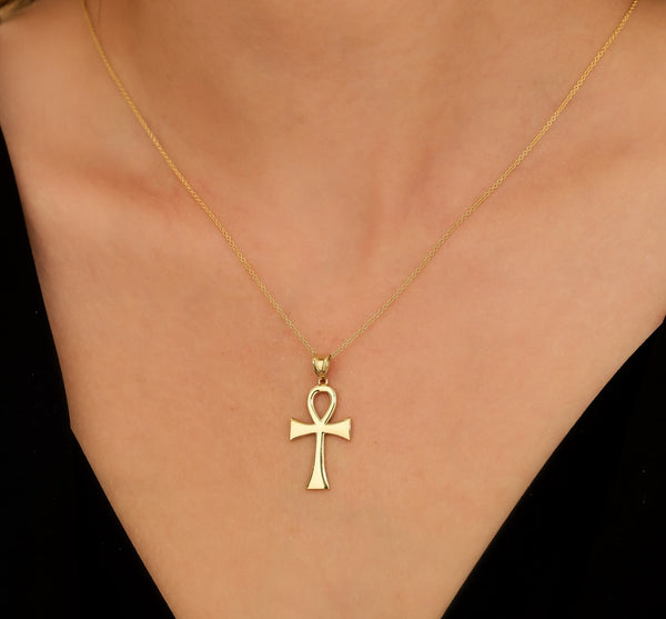 14K Yellow Gold Small Cross Necklace