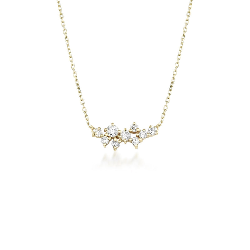 Curved Bar Diamond Cluster Necklace – MAYJUNE
