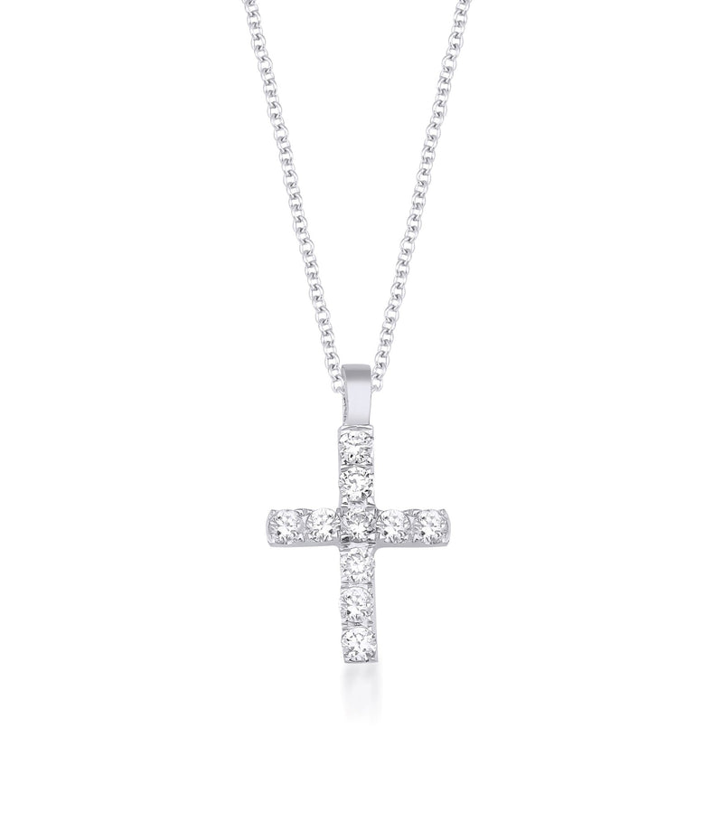 Diamond Cross Necklace ,14K Solid Gold Diamond Cross Necklace, Minimalist Cross Necklace