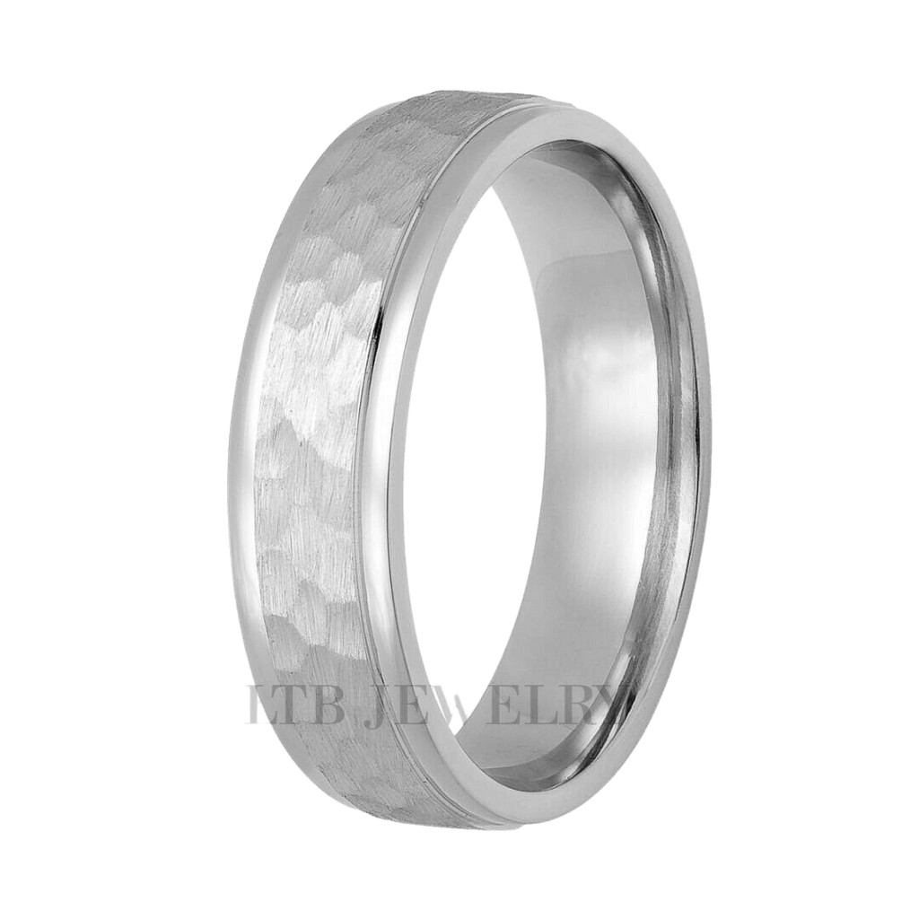 Hammered Finish Mens Wedding Rings LTB JEWELRY