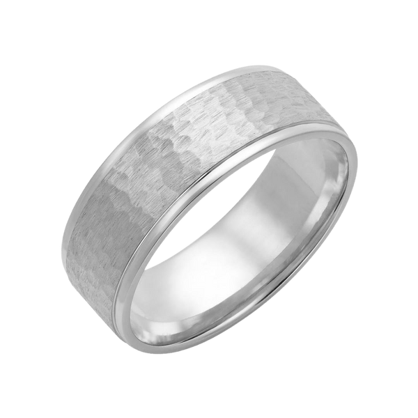 Platinum Hammered Finish Mens Wedding Bands Sets – LTB JEWELRY