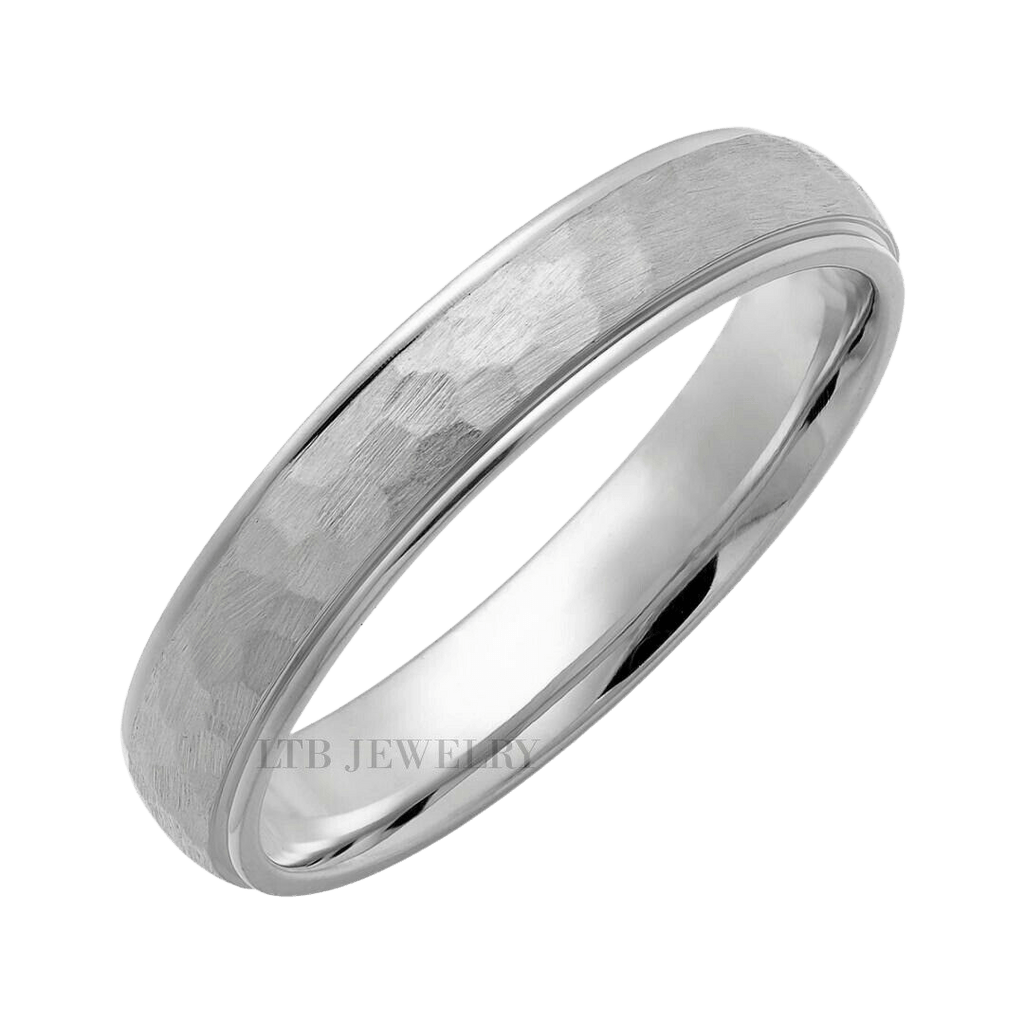 Hammered best sale platinum ring