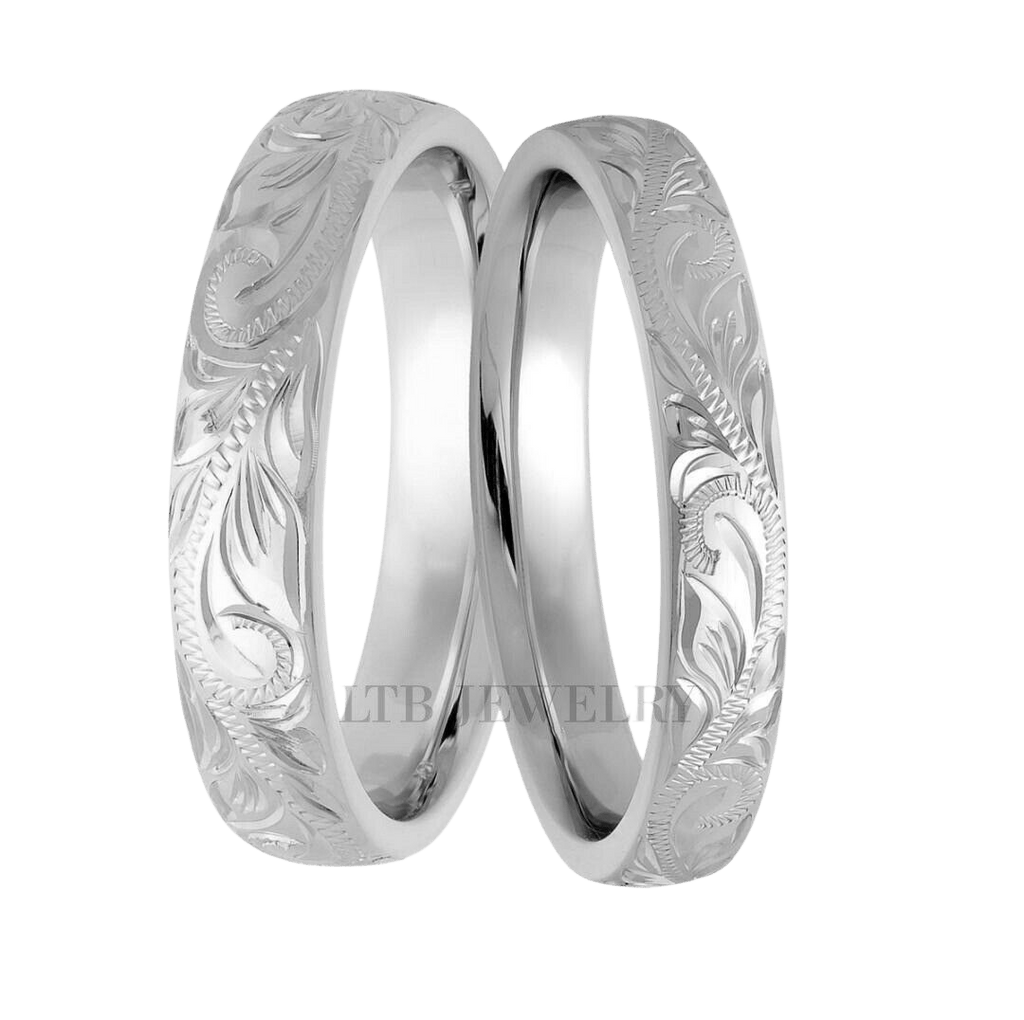 Matching engraved sales wedding bands