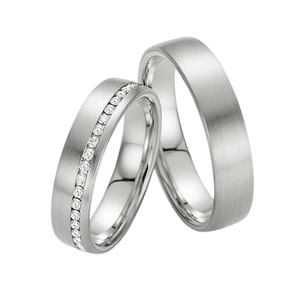 His and Hers Platinum Diamond Wedding Rings