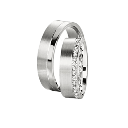 His and Hers Platinum Diamond Wedding Rings Set