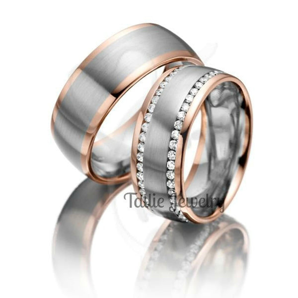 His and Hers Wedding Bands, Matching Wedding Rings Set