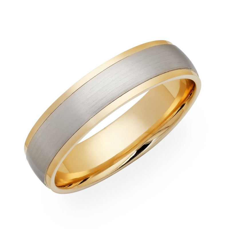 Mens Wedding Bands, 6mm 10K 14K 18K Solid White and Yellow Gold Mens Wedding Rings