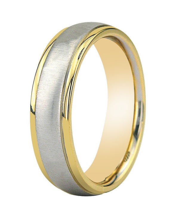 Platinum and 18K Solid Yellow Gold Mens Wedding Bands
