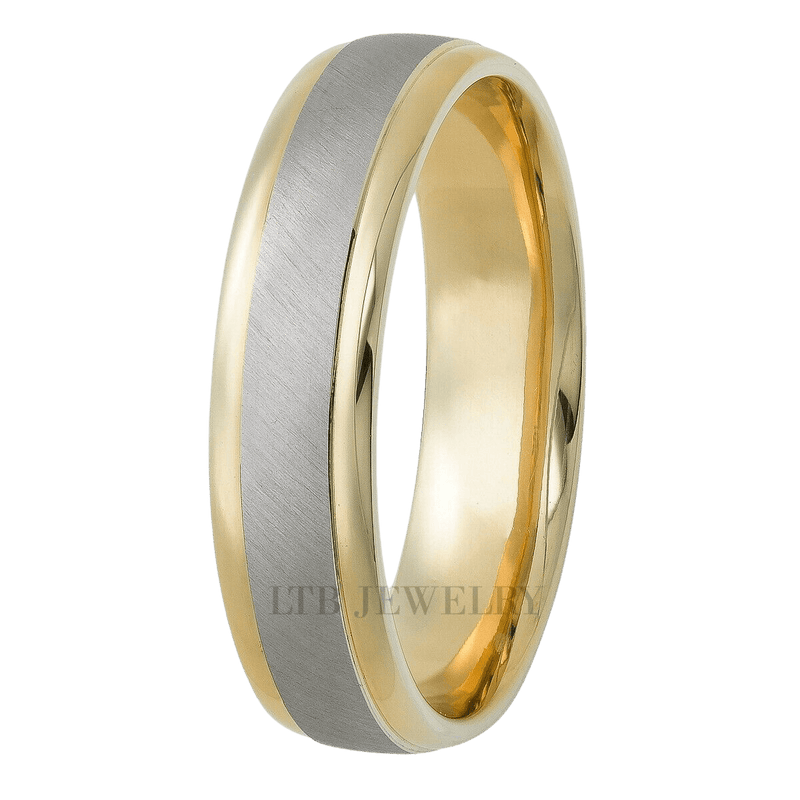 Platinum and gold online mens wedding band