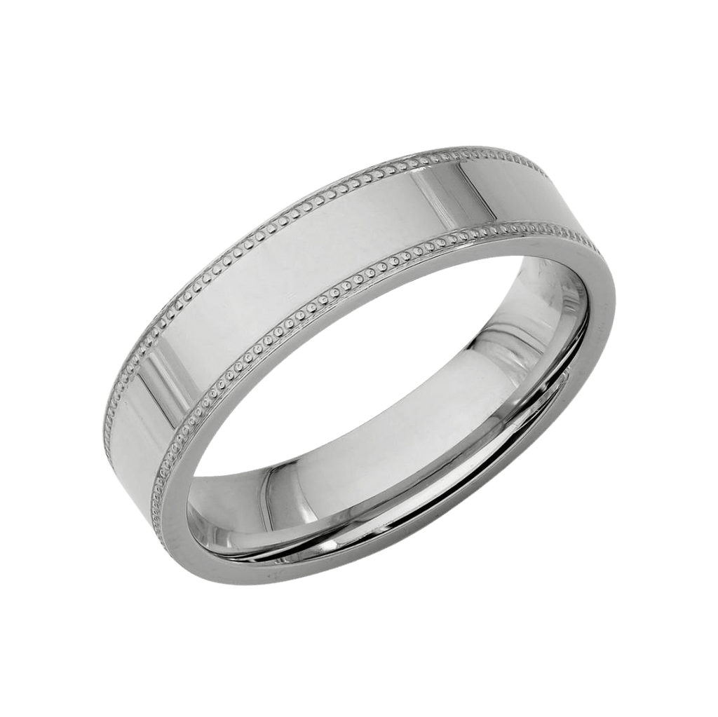 5mm Platinum Patterned Wedding Band - Phillip Stoner The Jeweller