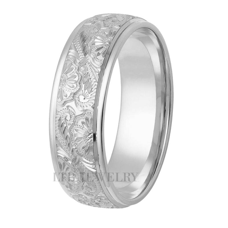 Engraved discount platinum band