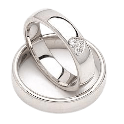 Platinum His and Hers Wedding Bands, Matching Wedding Rings Set