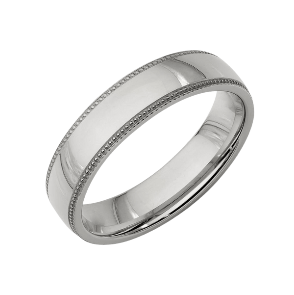Milgrain Edge 5mm Platinum Gents Wedding Band – Keanes Jewellers