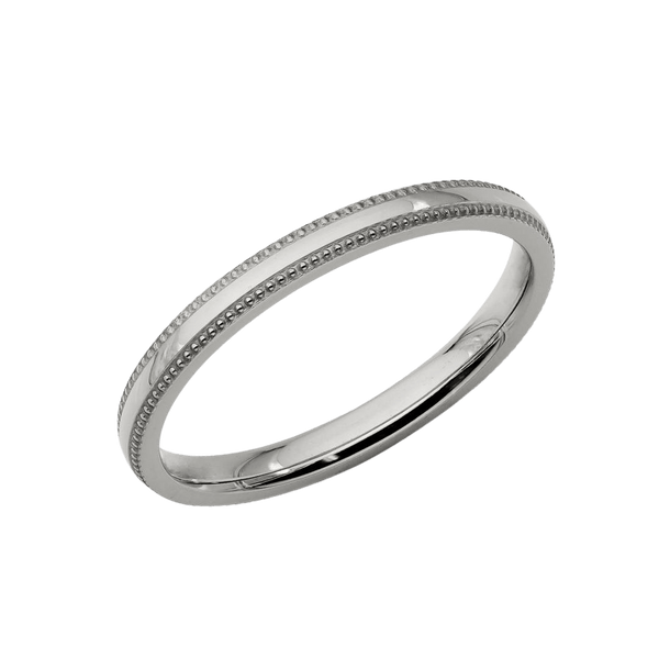 Platinum milgrain wedding band deals