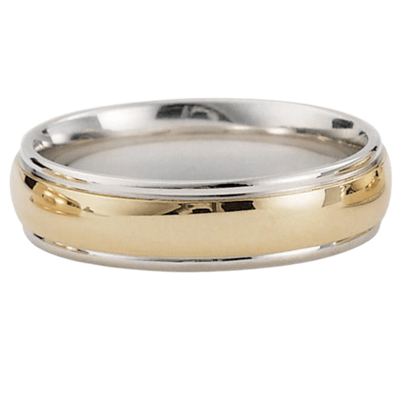 Two Tone Gold Mens Wedding Bands